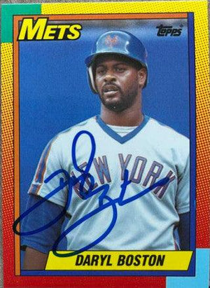 Daryl Boston Signed 1990 Topps Traded Tiffany Baseball Card - New York Mets - PastPros