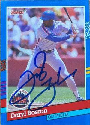 Daryl Boston Signed 1991 Donruss Baseball Card - New York Mets - PastPros