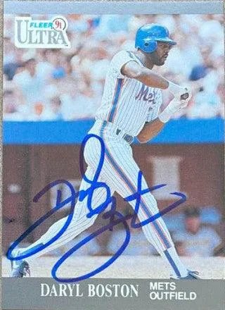 Daryl Boston Signed 1991 Fleer Ultra Baseball Card - New York Mets