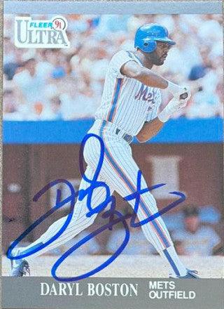 Daryl Boston Signed 1991 Fleer Ultra Baseball Card - New York Mets - PastPros