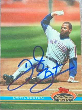 Daryl Boston Signed 1991 Stadium Club Baseball Card - New York Mets - PastPros