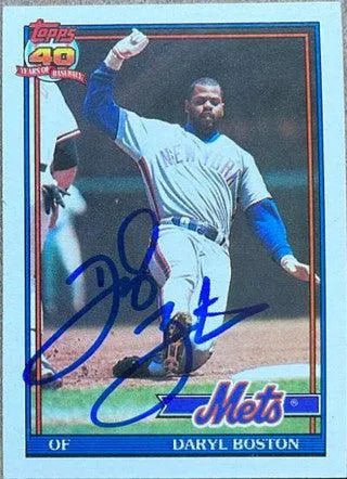 Daryl Boston Signed 1991 Topps Baseball Card - New York Mets