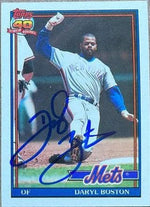 Daryl Boston Signed 1991 Topps Baseball Card - New York Mets