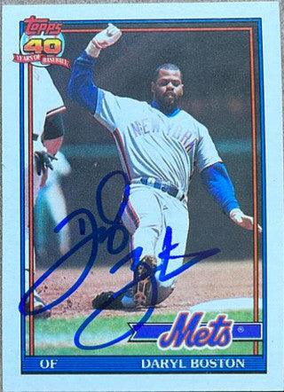 Daryl Boston Signed 1991 Topps Baseball Card - New York Mets - PastPros