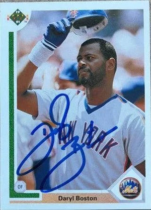 Daryl Boston Signed 1991 Upper Deck Baseball Card - New York Mets