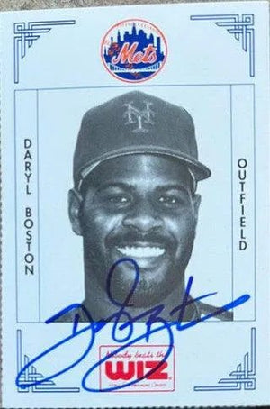 Daryl Boston Signed 1991 WIZ Baseball Card - New York Mets