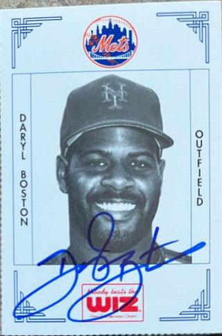Daryl Boston Signed 1991 WIZ Baseball Card - New York Mets - PastPros