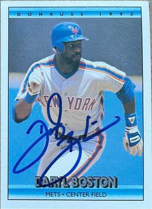 Daryl Boston Signed 1992 Donruss Baseball Card - New York Mets - PastPros