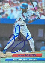 Daryl Boston Signed 1992 Fleer Ultra Baseball Card - New York Mets