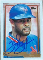 Daryl Boston Signed 1992 Topps Gold Winner Baseball Card - New York Mets