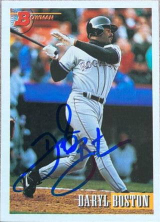 Daryl Boston Signed 1993 Bowman Baseball Card - Colorado Rockies - PastPros
