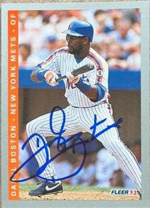 Daryl Boston Signed 1993 Fleer Baseball Card - New York Mets