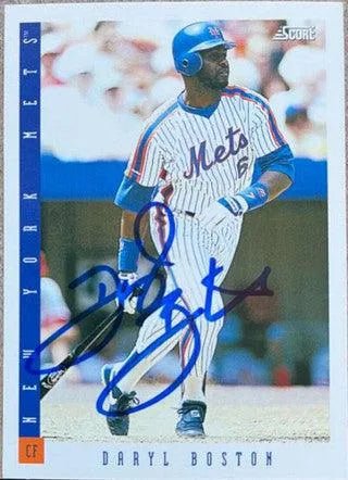 Daryl Boston Signed 1993 Score Baseball Card - New York Mets