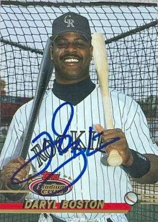 Daryl Boston Signed 1993 Stadium Club Baseball Card - Colorado Rockies