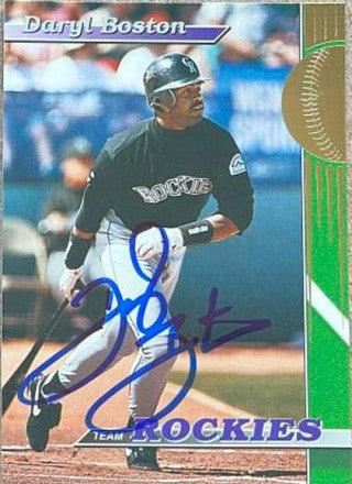 Daryl Boston Signed 1993 Stadium Club Team Baseball Card - Colorado Rockies - PastPros
