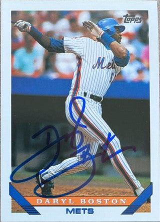 Daryl Boston Signed 1993 Topps Baseball Card - New York Mets - PastPros