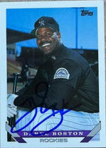 Daryl Boston Signed 1993 Topps Traded Baseball Card - Colorado Rockies