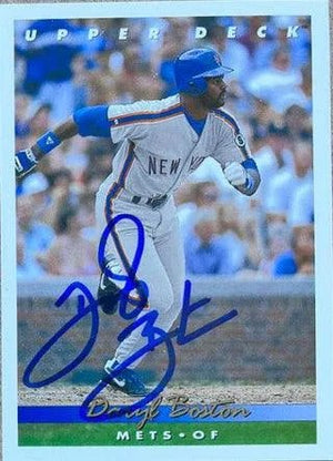 Daryl Boston Signed 1993 Upper Deck Baseball Card - New York Mets