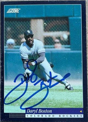 Daryl Boston Signed 1994 Score Baseball Card - Colorado Rockies - PastPros