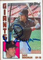 Dave Bergman Signed 1984 Topps Baseball Card - San Francisco Giants - PastPros