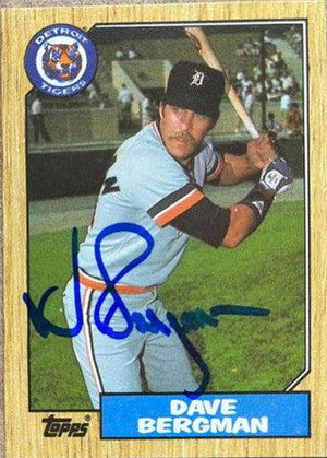 Dave Bergman Signed 1987 Topps Baseball Card - Detroit Tigers - PastPros