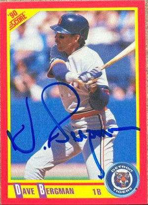 Dave Bergman Signed 1990 Score Baseball Card - Detroit Tigers - PastPros