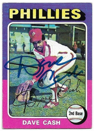 Dave Cash Signed 1975 Topps Baseball Card - Philadelphia Phillies