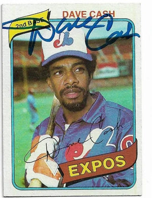 Dave Cash Signed 1980 Topps Baseball Card - Montreal Expos