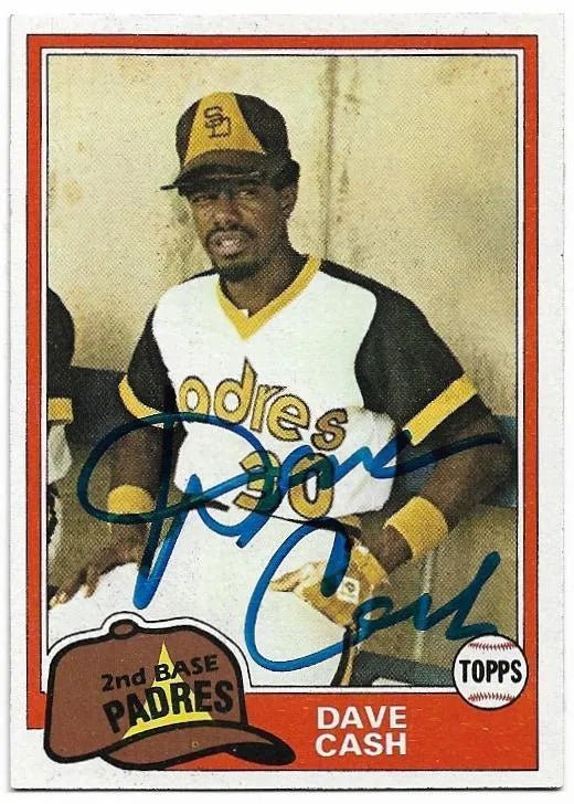 Dave Cash Signed 1981 Topps Baseball Card - San Diego Padres