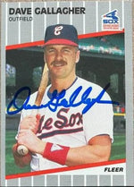 Dave Gallagher Signed 1989 Fleer Glossy Baseball Card - Chicago White Sox