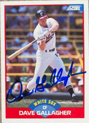 Dave Gallagher Signed 1989 Score Baseball Card - Chicago White Sox - PastPros