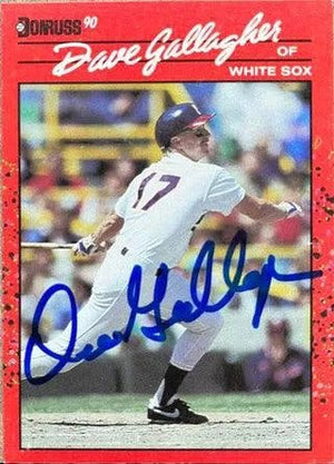 Dave Gallagher Signed 1990 Donruss Baseball Card - Chicago White Sox