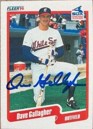 Dave Gallagher Signed 1990 Fleer Baseball Card - Chicago White Sox