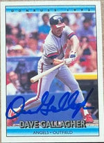 Dave Gallagher Signed 1992 Donruss Baseball Card - Anaheim Angels