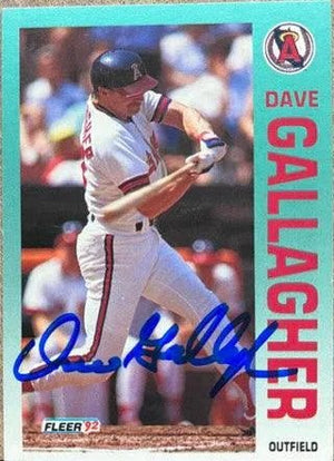 Dave Gallagher Signed 1992 Fleer Baseball Card - Anaheim Angels