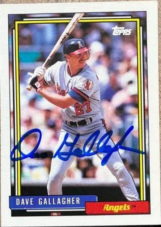 Dave Gallagher Signed 1992 Topps Baseball Card - Anaheim Angels