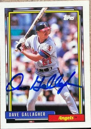Dave Gallagher Signed 1992 Topps Baseball Card - Anaheim Angels - PastPros