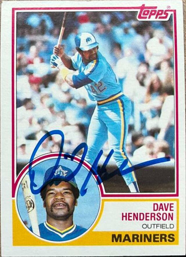 Dave Henderson Signed 1983 Topps Baseball Card - Seattle Mariners - PastPros