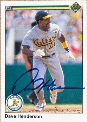 Dave Henderson Signed 1990 Upper Deck Baseball Card - Oakland A's - PastPros