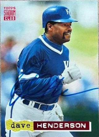 Dave Henderson Signed 1994 Stadium Club Baseball Card - Kansas City Royals