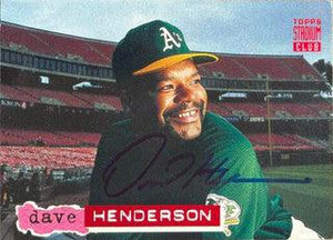 Dave Henderson Signed 1994 Stadium Club Baseball Card - Oakland A's - PastPros