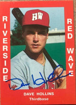Dave Hollins Signed 1988 Cal League Baseball Card - Riverside Red Wave - PastPros
