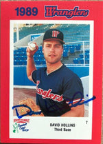 Dave Hollins Signed 1989 Wichita Wranglers Rock's Dugout Baseball Card - PastPros