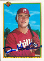 Dave Hollins Signed 1990 Bowman Baseball Card - Philadelphia Phillies - PastPros