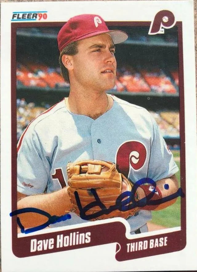 Dave Hollins Signed 1990 Fleer Update Baseball Card - Philadelphia Phillies