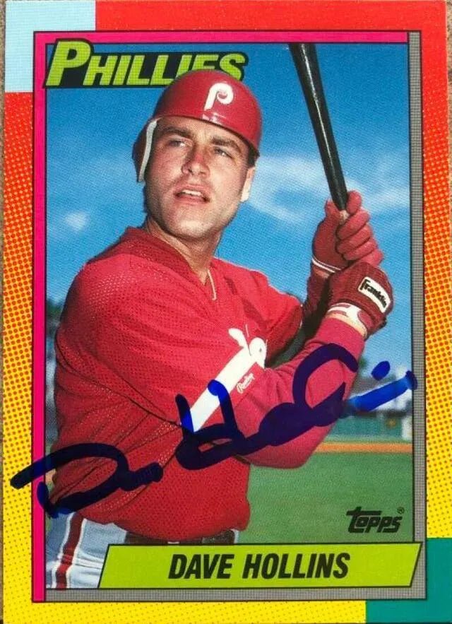Dave Hollins Signed 1990 Topps Traded Baseball Card - Philadelphia Phillies