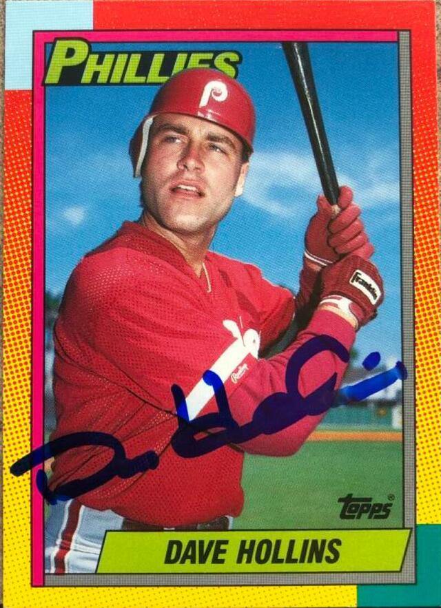 Dave Hollins Signed 1990 Topps Traded Baseball Card - Philadelphia Phillies - PastPros