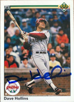 Dave Hollins Signed 1990 Upper Deck Baseball Card - Philadelphia Phillies - PastPros
