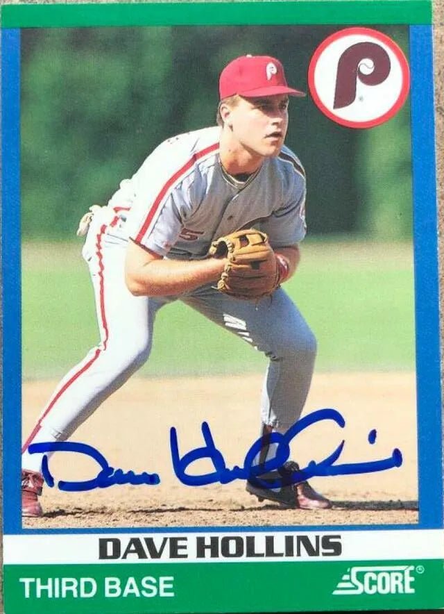 Dave Hollins Signed 1991 Score Rising Stars Baseball Card - Philadelphia Phillies