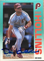 Dave Hollins Signed 1992 Fleer Baseball Card - Philadelphia Phillies - PastPros